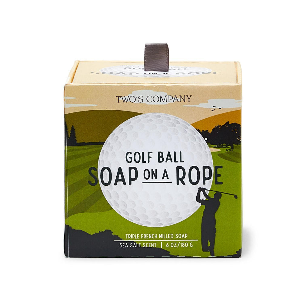 Two's Company Golf Ball On A Rope Triple French Milled Soap with Sea Salt Scent in Gift Box