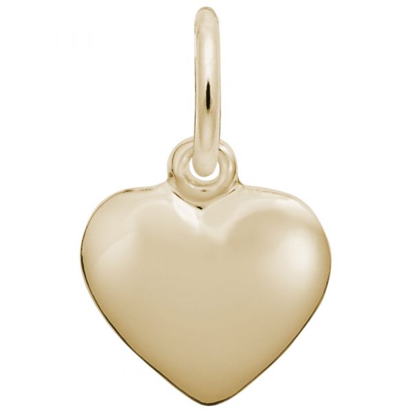 14k Gold Puffed Heart Charm