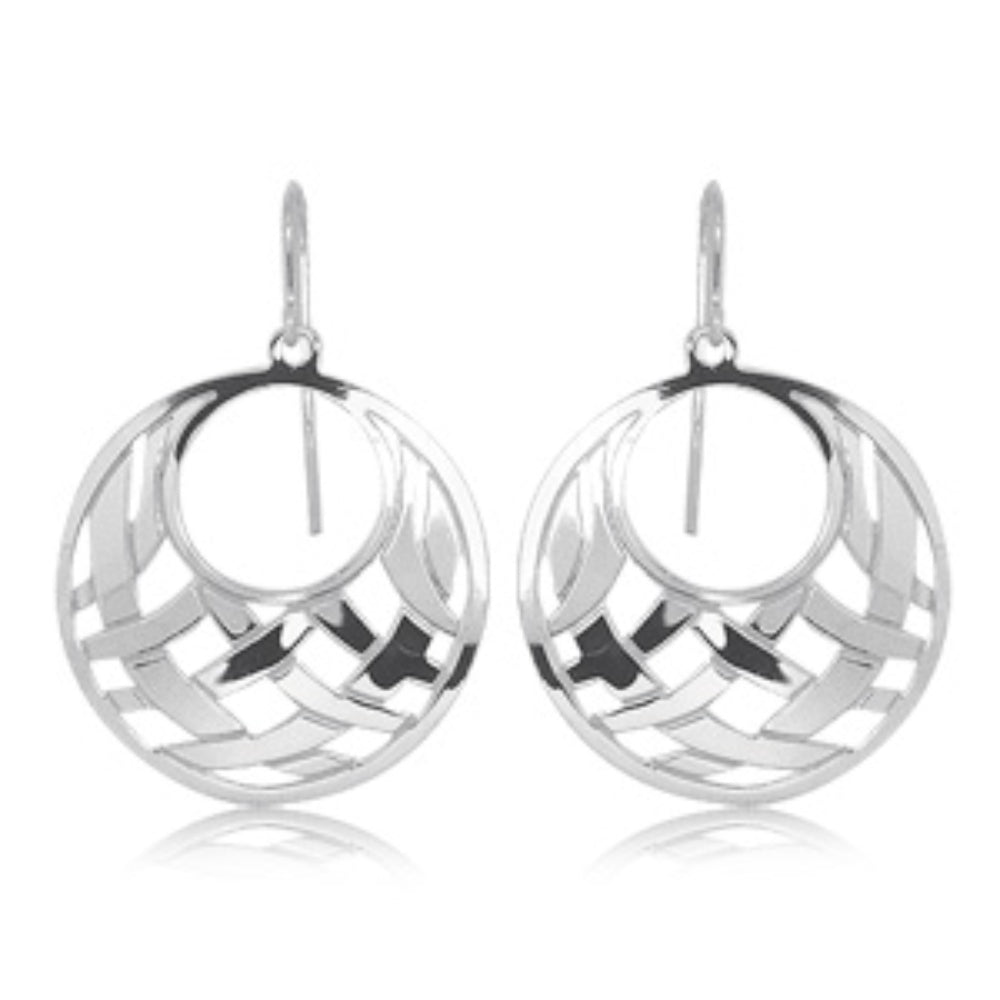 Sterling Silver Open Weave Dangle Earrings