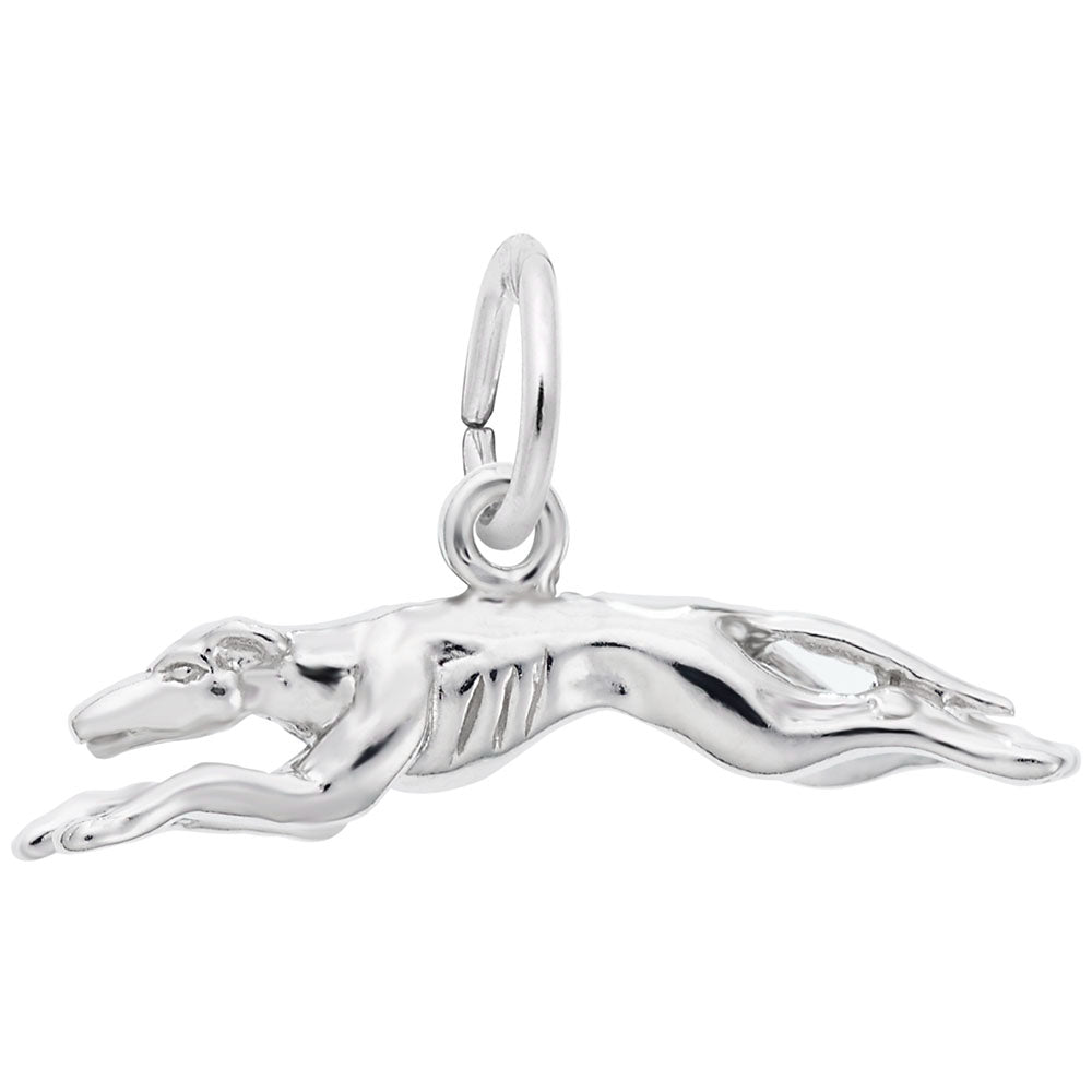Sterling Silver Greyhound Dog Charm