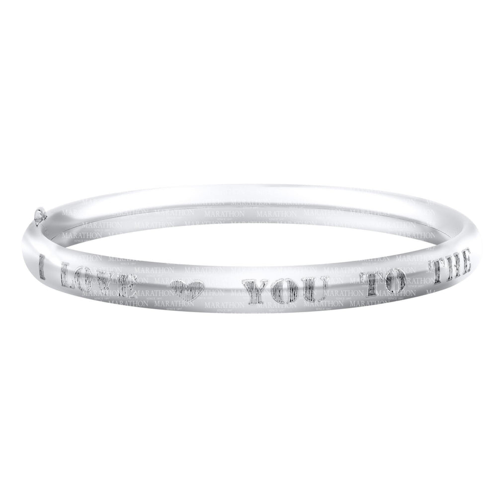 Sterling Silver Engraved Baby Bangle "I Love You to the Moon and Back"