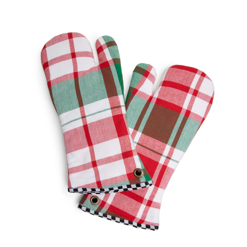 Town & Country Living Martha Stewart Mini Oven Mitts, 5.5-Inch x 8-Inch,  2-Count (Holiday Reindeer and Snowflakes)