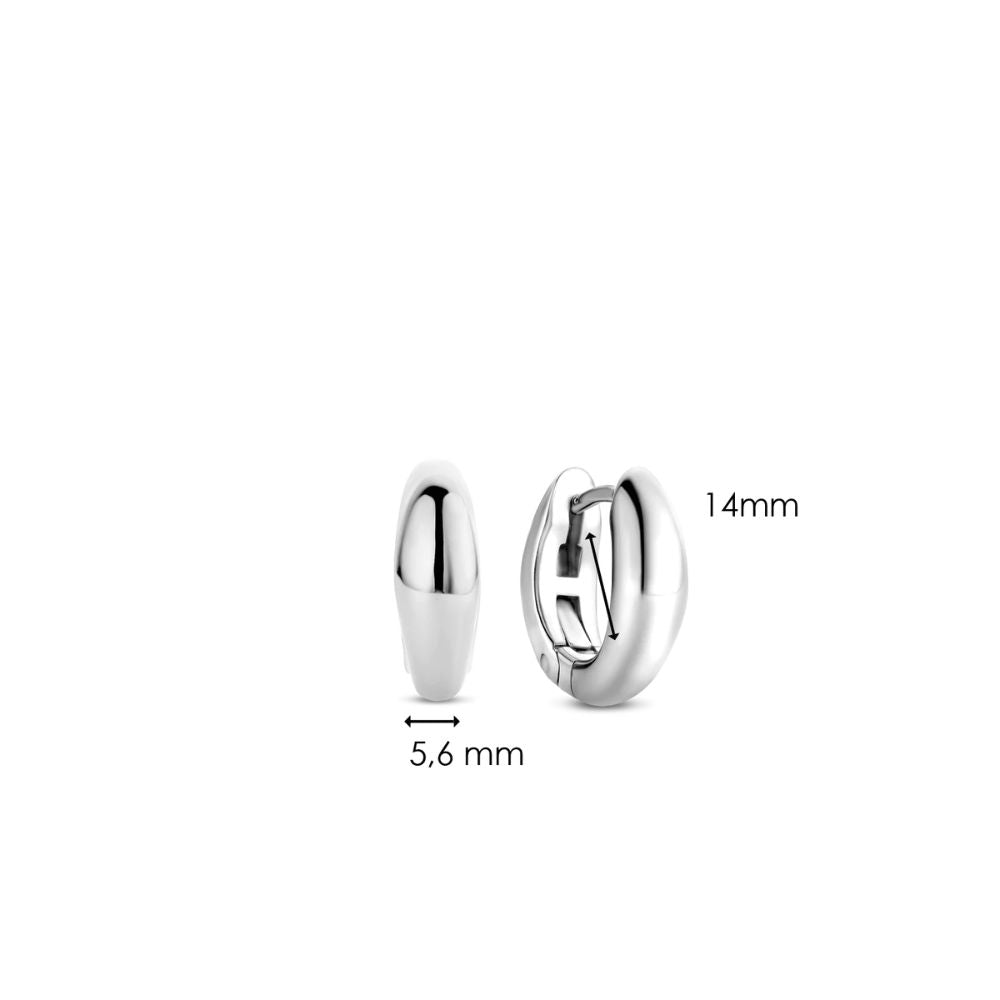 TI SENTO Oval Polished Hinged Earrings