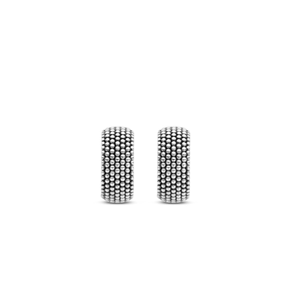 Ti Sento Silver Beaded Huggie Hoops
