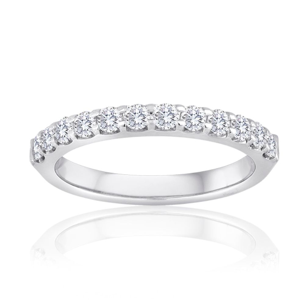 Shared Prong Diamond Wedding Band