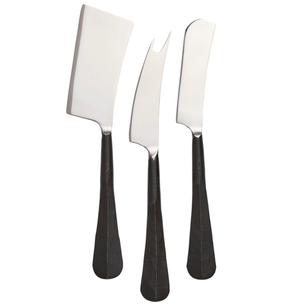 Simon Pearce Woodbury Black Cheese Knife Set in Gift Box