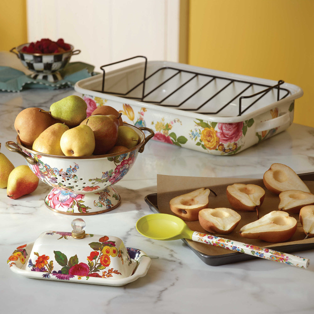 MacKenzie-Childs Flower Market Butter Box-White