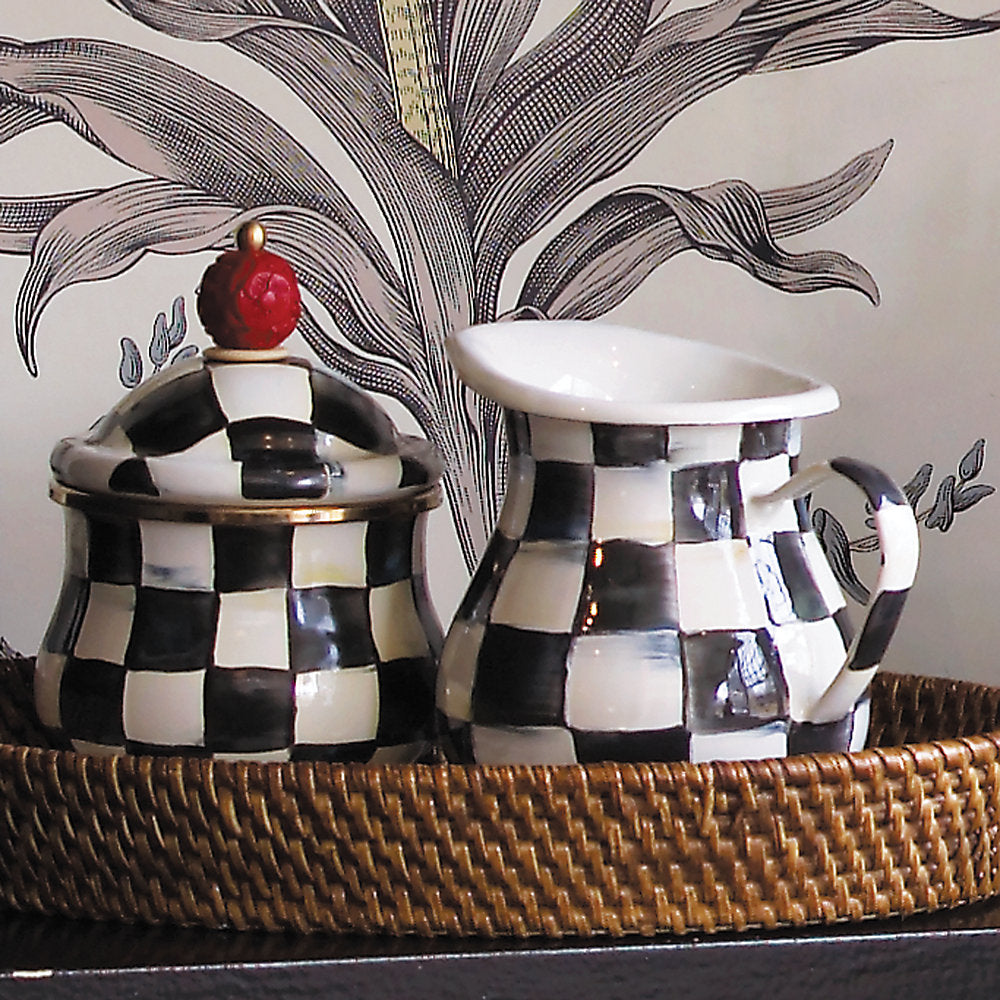 MacKenzie-Childs Courtly Check Enamel Creamer