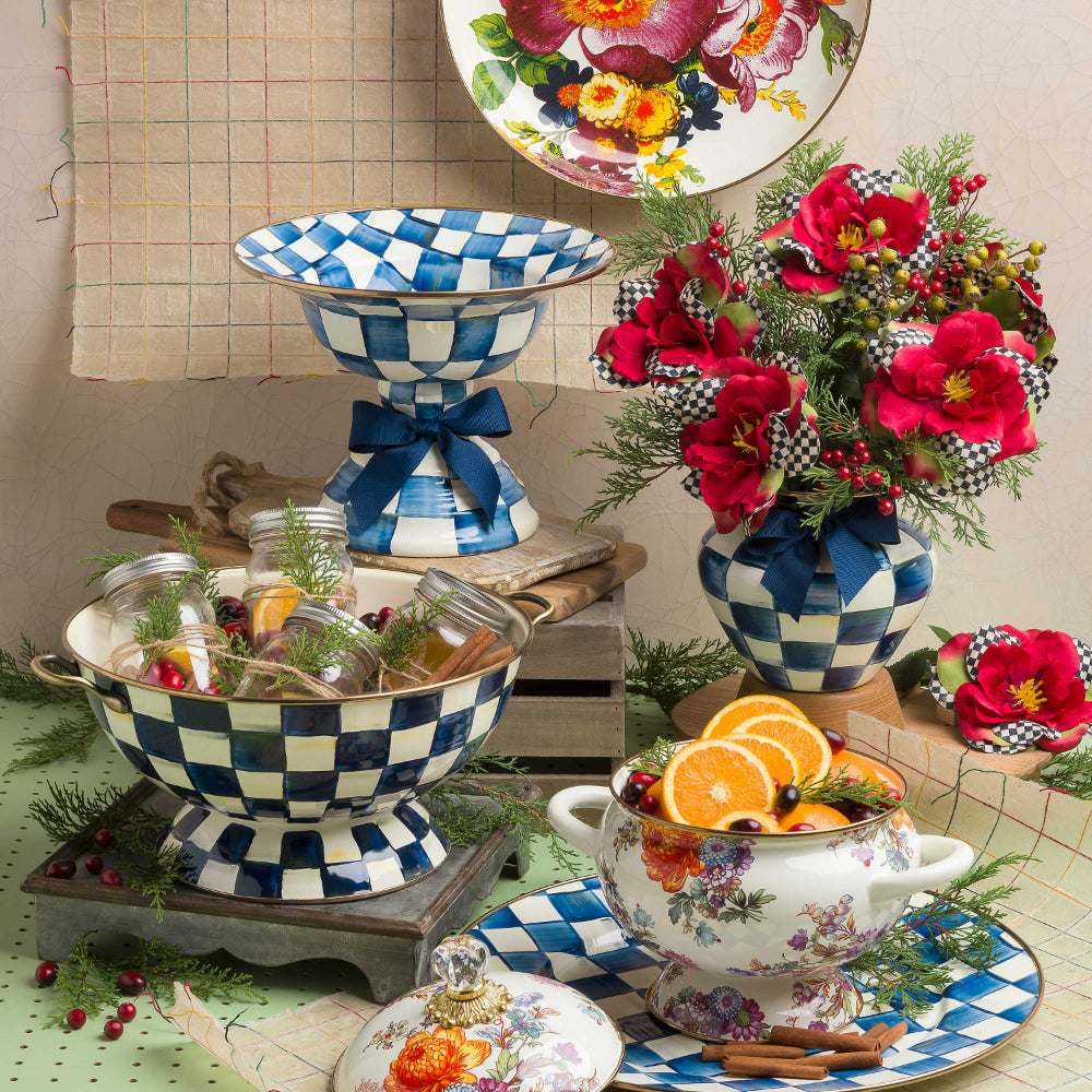 MacKenzie-Childs Royal Check Enamel Serving Platter