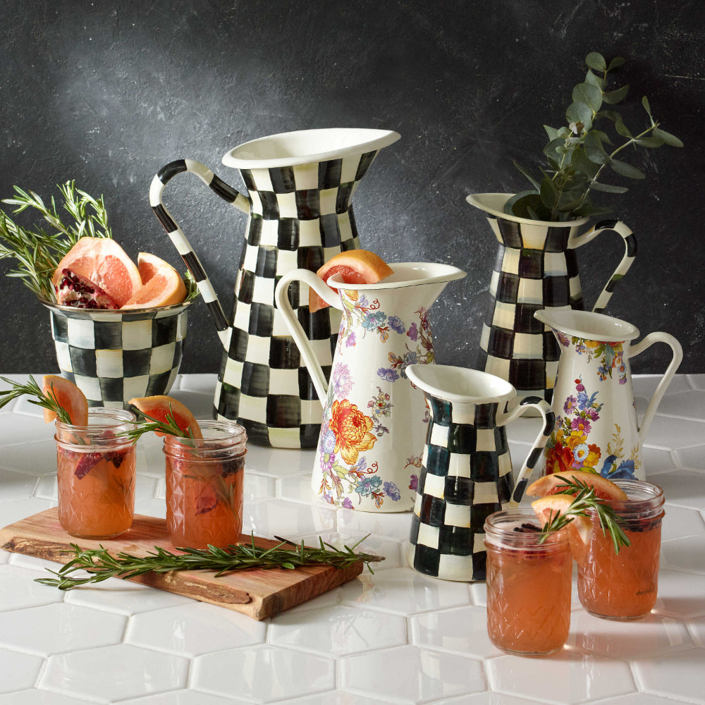 MacKenzie-Childs Courtly Check Enamel Practical Pitcher