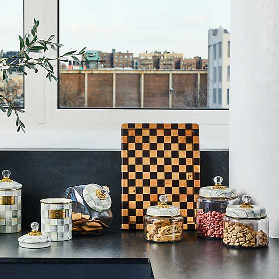 MacKenzie-Childs Sterling Check Kitchen Canister