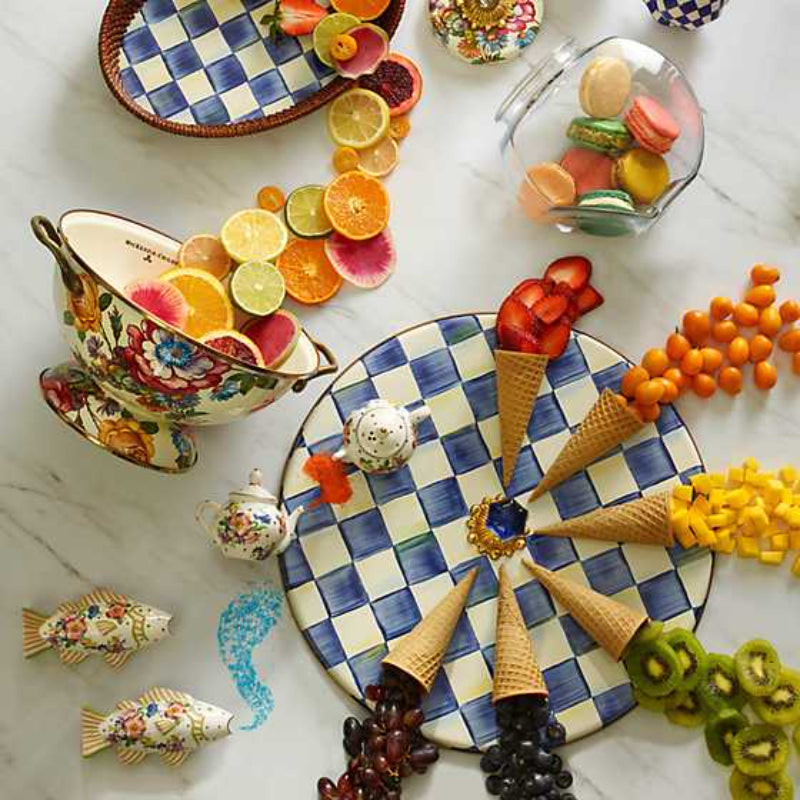MacKenzie-Childs Royal Check Enamel Cheese Course