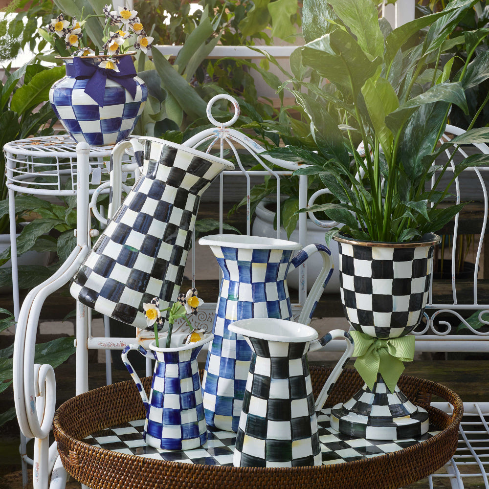MacKenzie-Childs Royal Check Enamel Practical Pitcher