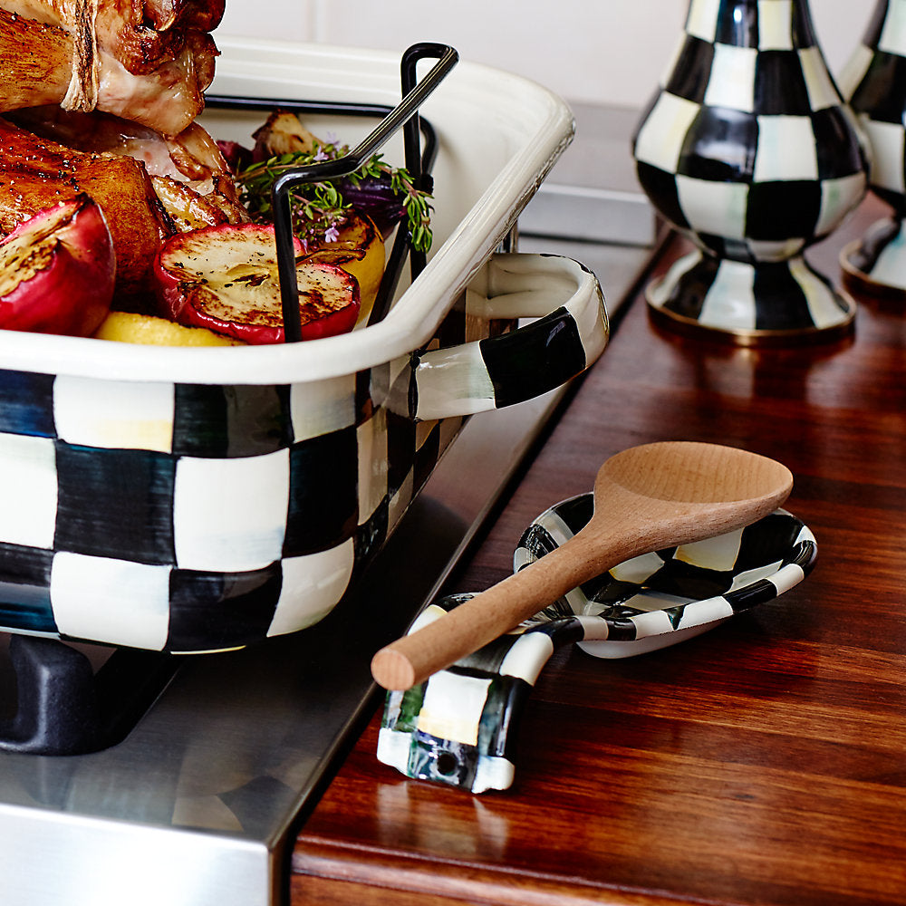 MacKenzie-Childs Courtly Check Enamel Spoon Rest