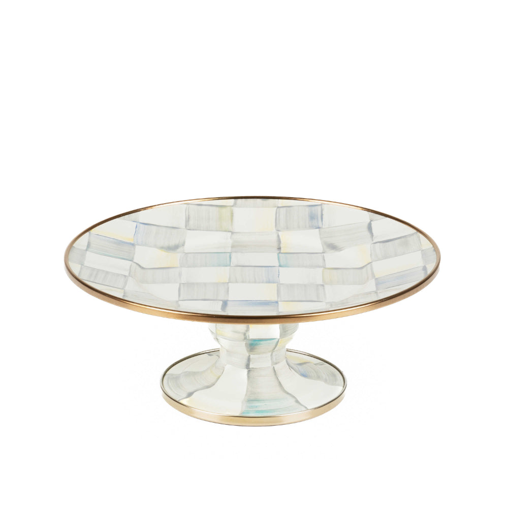 MacKenzie-Childs Sterling Check Enamel Pedestal Platter