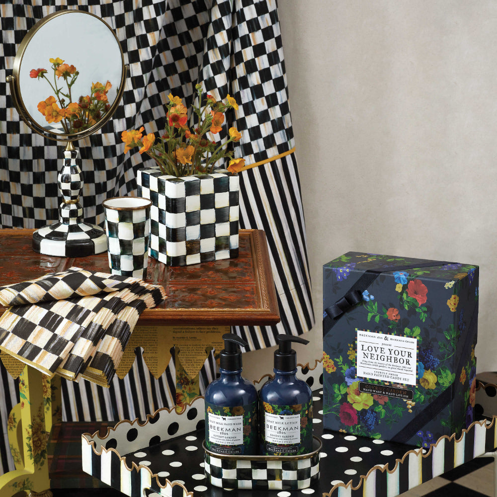 MacKenzie-Childs Courtly Check Enamel Vanity Mirror