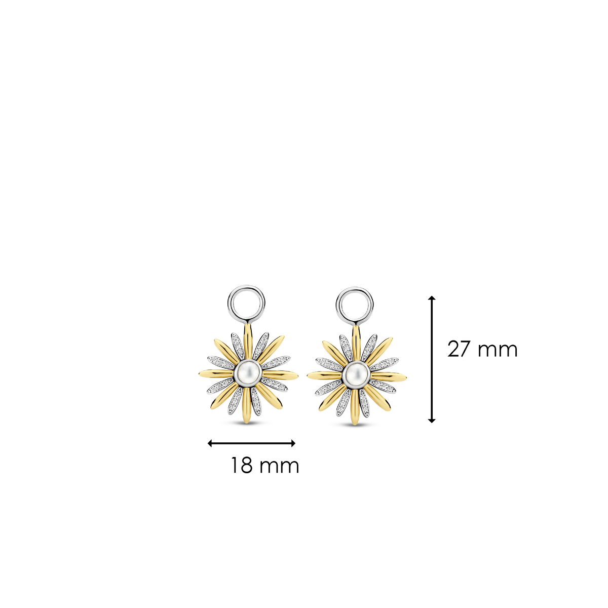 TI SENTO-Milano Sterling Silver/YG Plating Daisy Ear charm