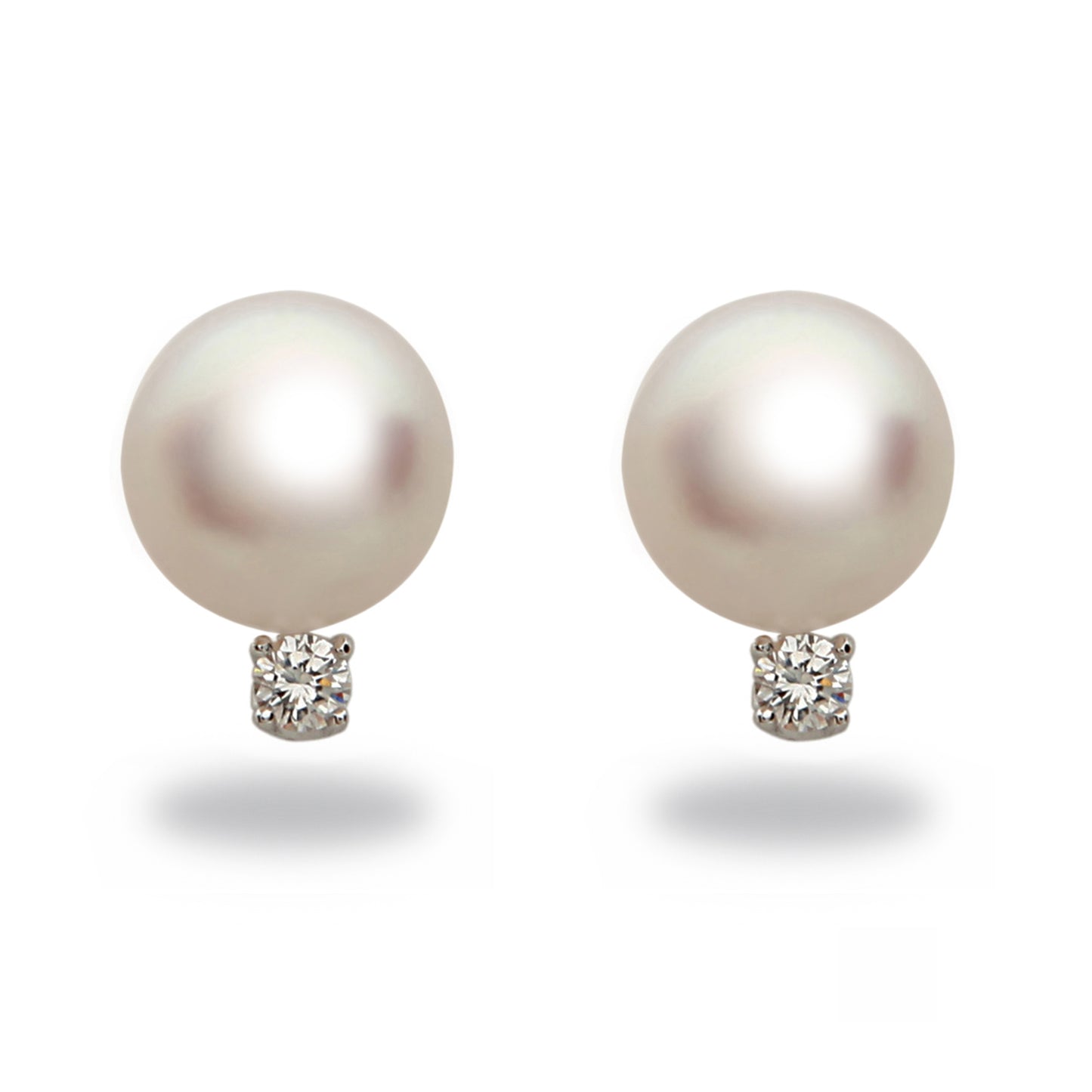 Tara Akoya Pearl and Diamond Stud Earrings