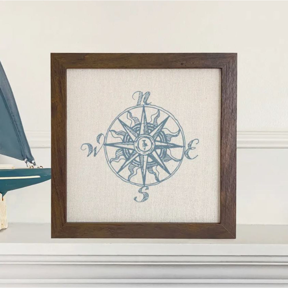 Cottage Shore Compass Hand Drawn