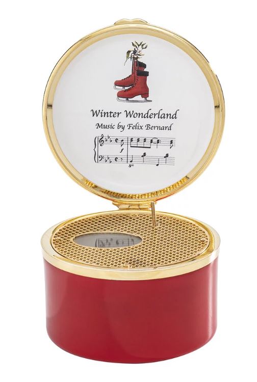 Halcyon Days Christmas Musical Ice Skater Box