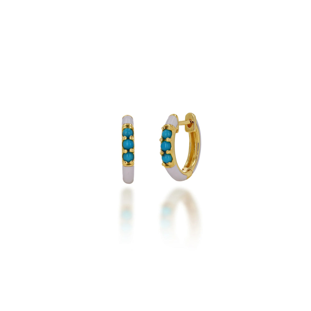 Rachel Reid Turquoise Huggie Earrings