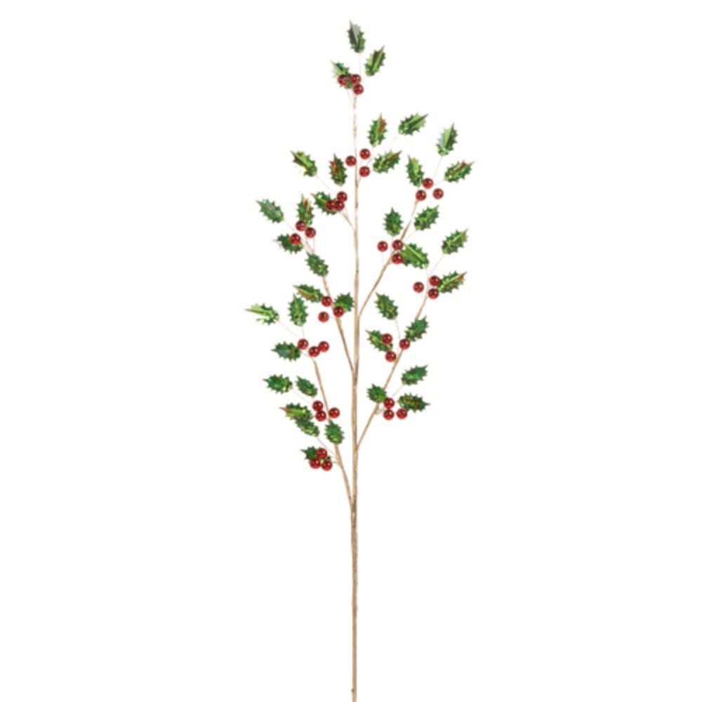 Raz Imports Jeweled Holly Spray