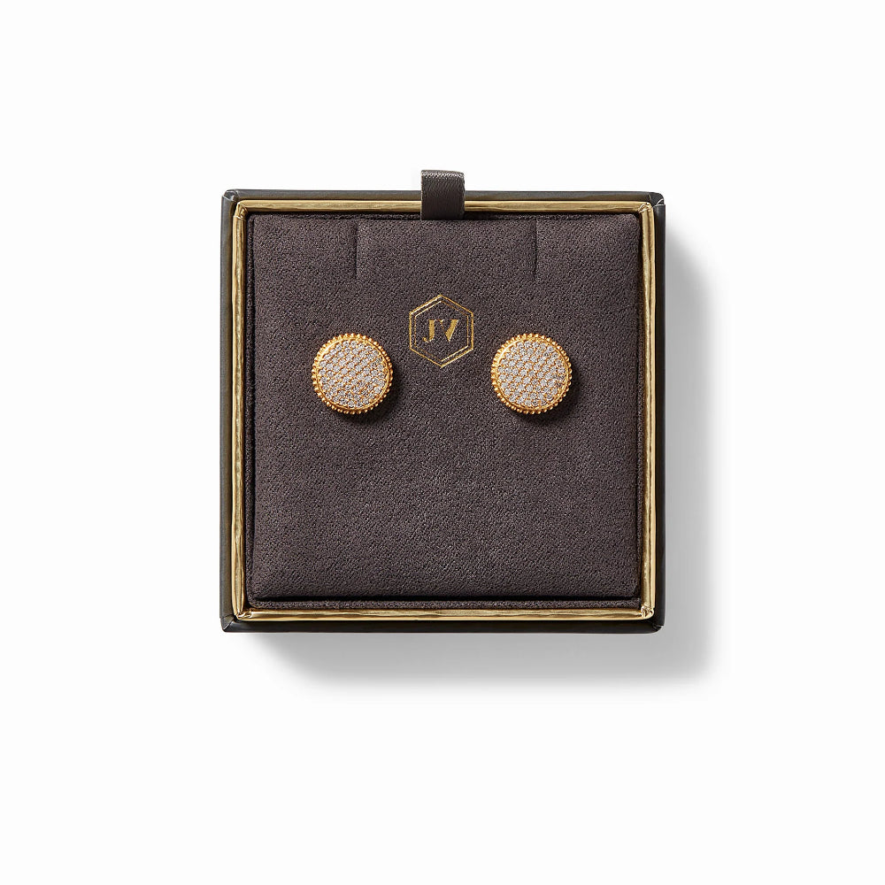 Julie Vos Fleur-de-Lis Pavé Stud