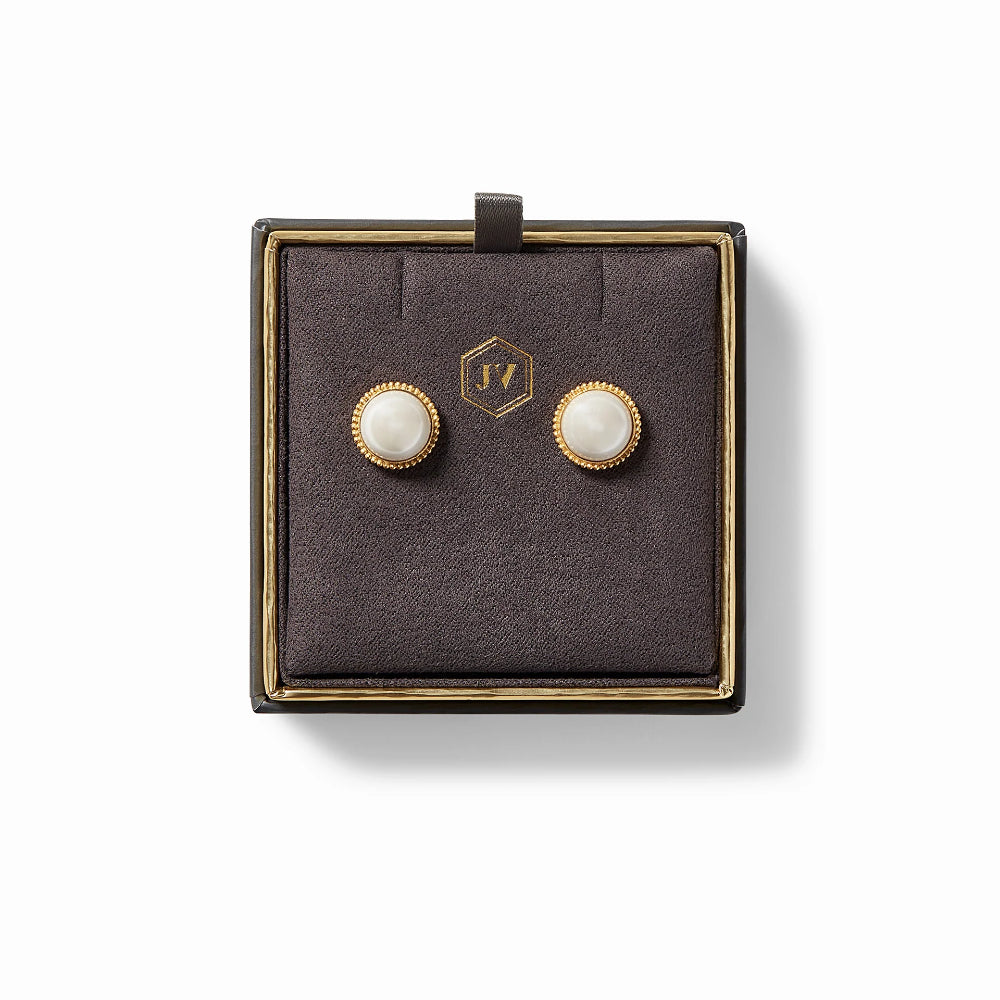 Julie Vos Fleur-de-Lis Pearl Studs