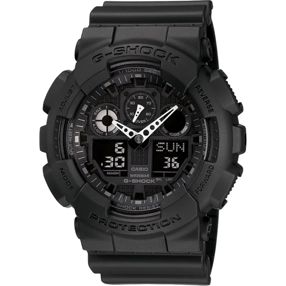 G-Shock Analog/Digital GA-100 Series Black Resin Watch