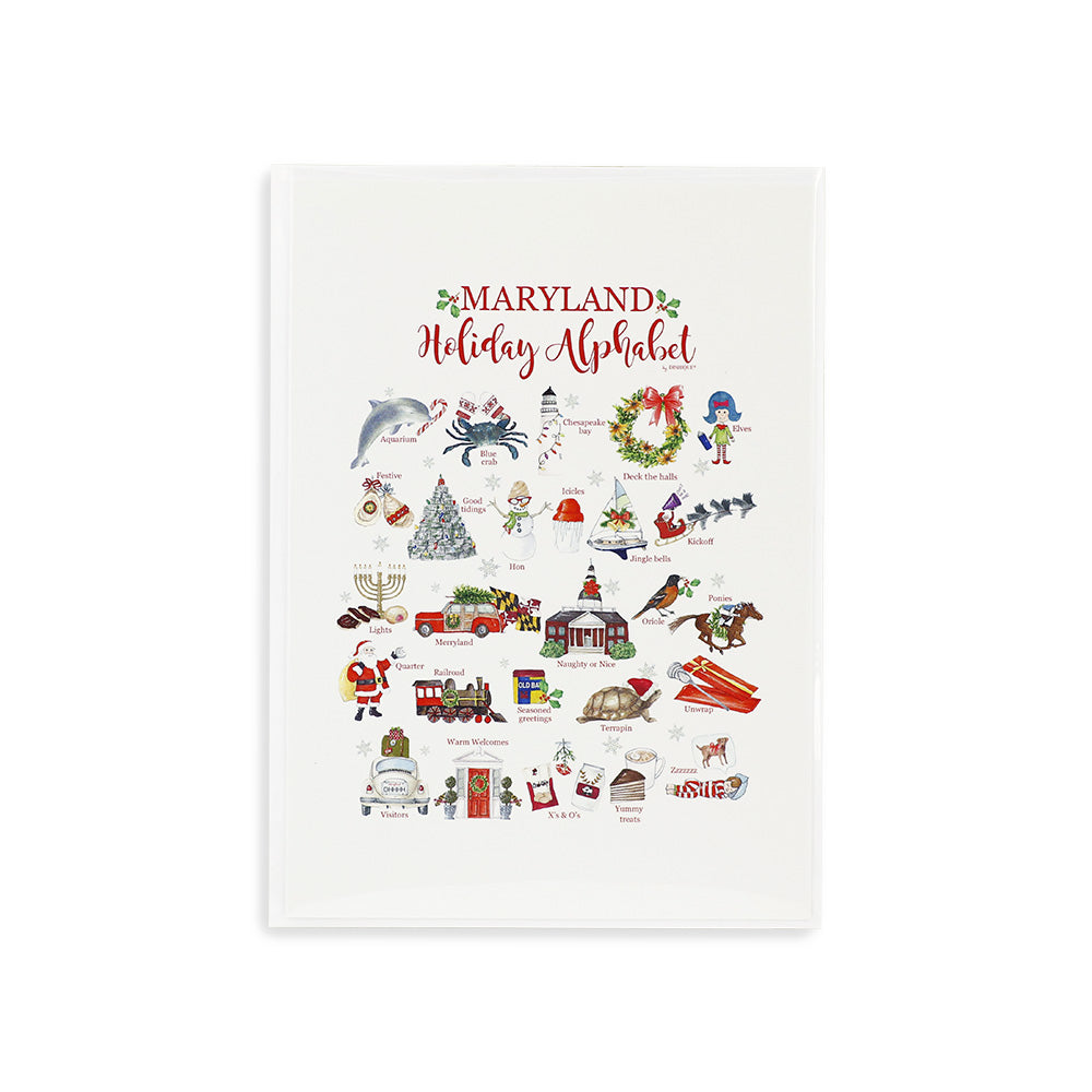 Dishique Maryland Holiday Blank Greeting Card