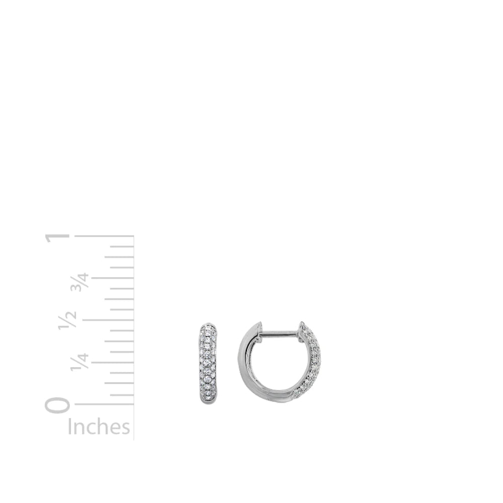 14k Diamond Huggie Hoop Earrings