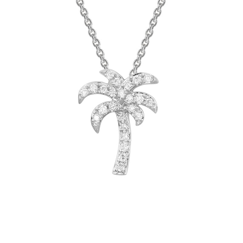 14k Diamond Palm Tree Pendant