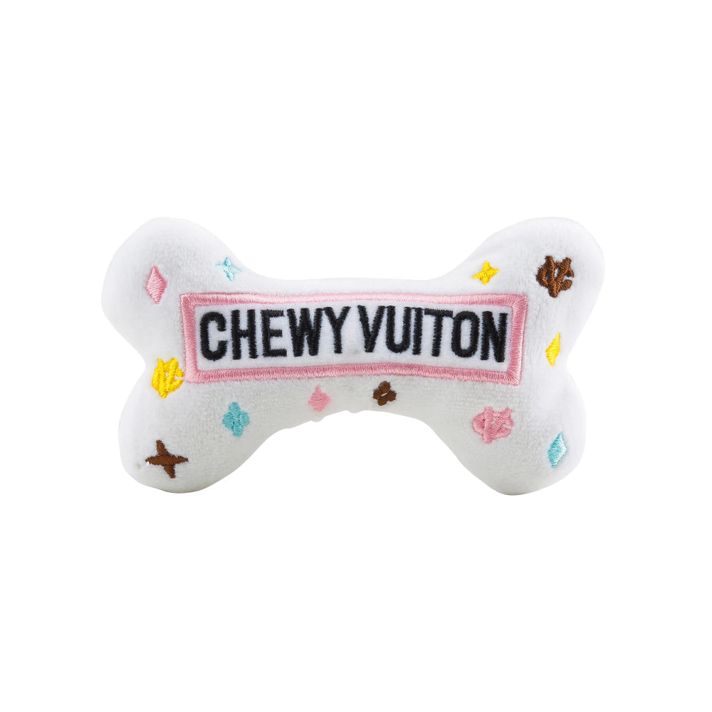 White Chewy Vuiton Bowl - Medium (CASE OF 2) by Haute Diggity Dog