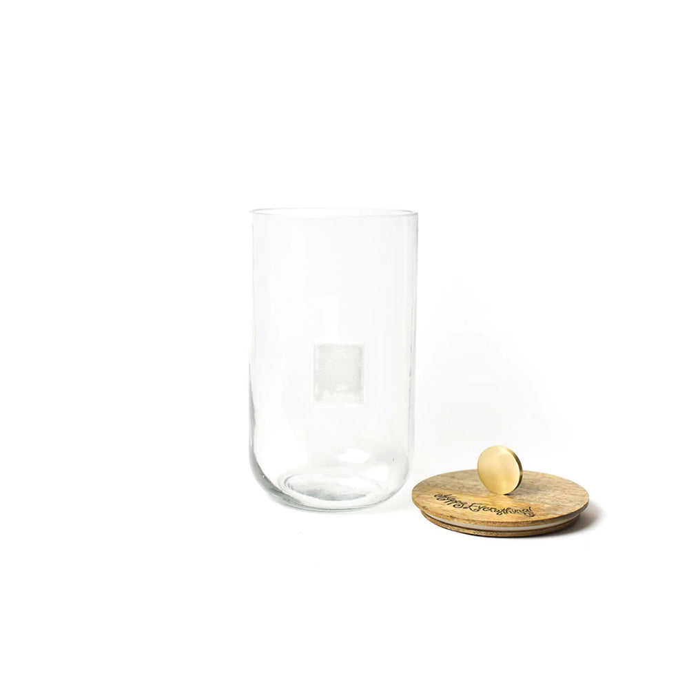 Happy Everything Big Wooden Lid Glass Jar - In Store Pick Up Only!