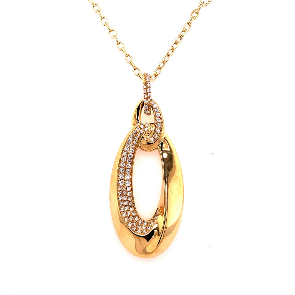 18k Gold Oval Pendant
