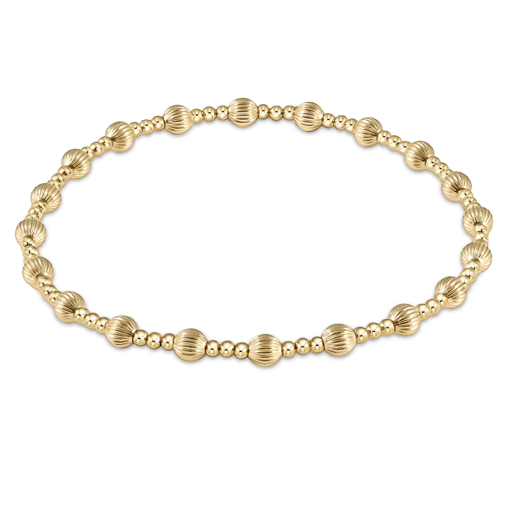enewton 7.25" extends Dignity Sincerity Pattern Gold Bead Bracelet - 4mm