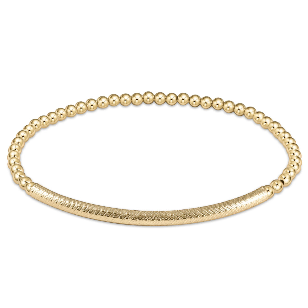 enewton 7.25" extends Bliss Bar Textured 3mm Bead Bracelet - Gold