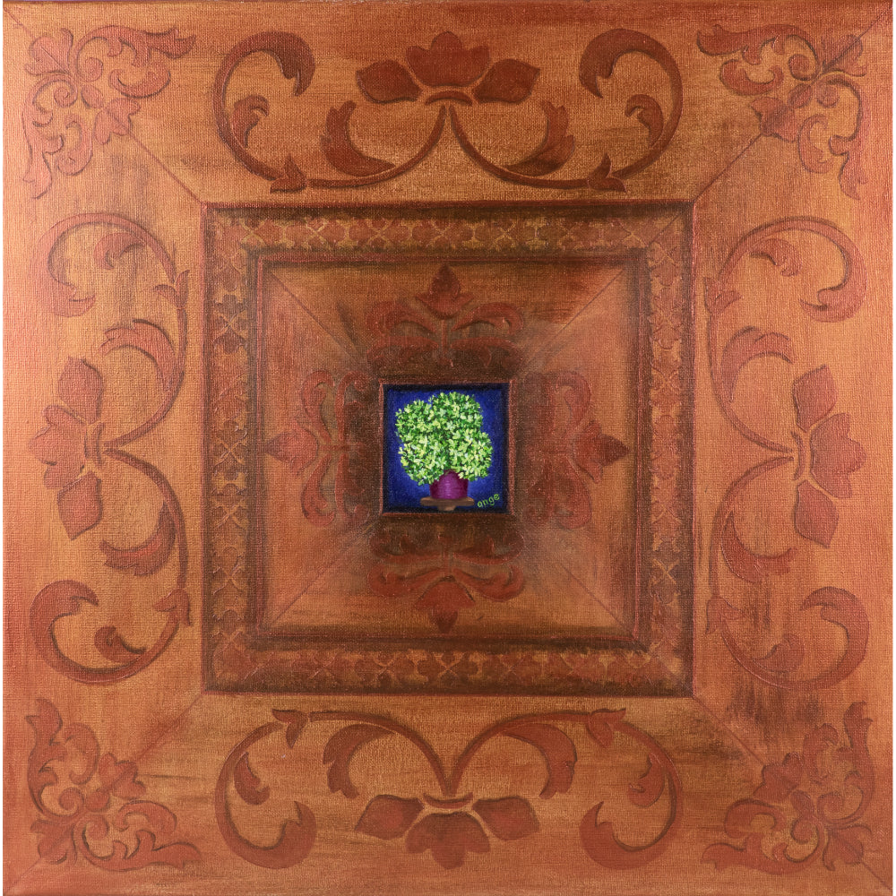 Artwork for Animals Angelica Goodwin Original Bronze Frame Green Hydrangea Canvas Print