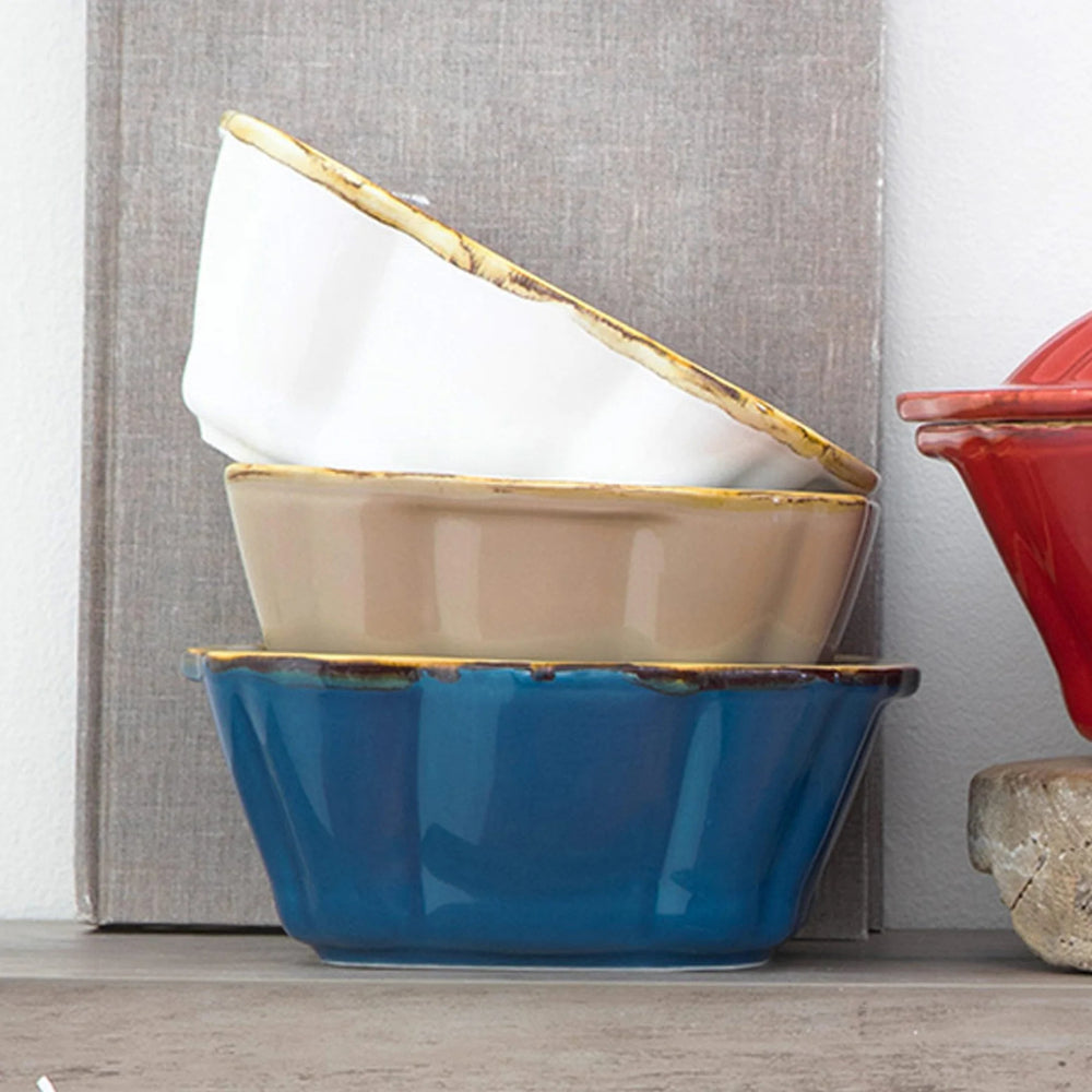 Multiple bakers from Vietri in decor setting