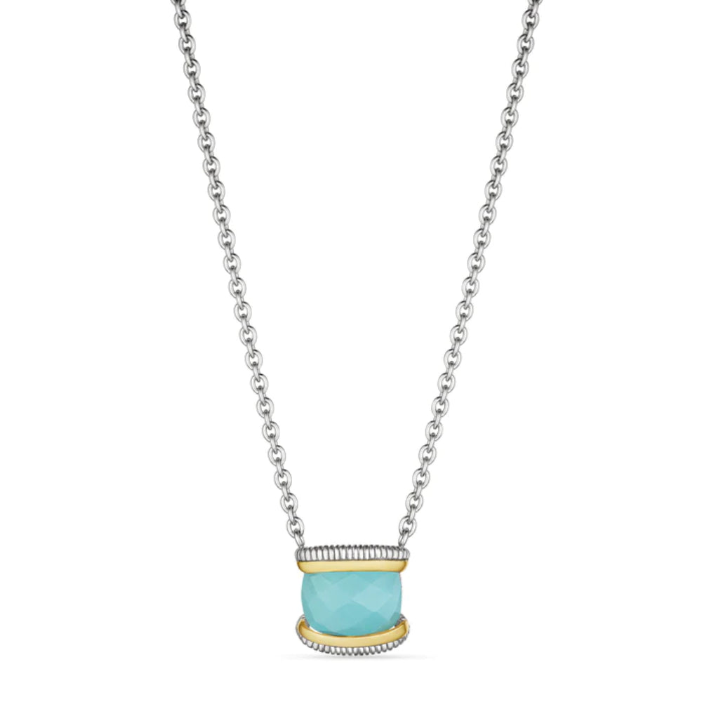 Judith Ripka Eternity Two-Tone Gemstone Pendant Necklace
