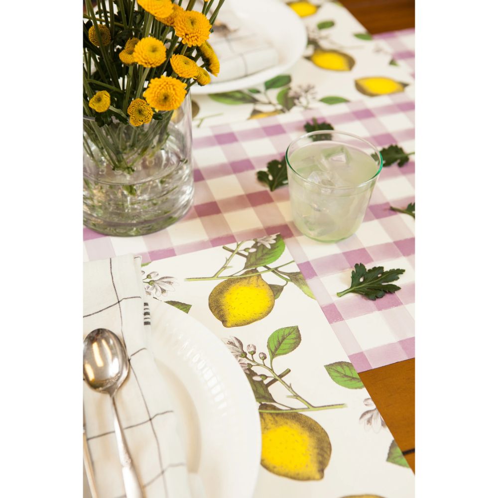 Hester & Cook Lilac Painted Check Runner