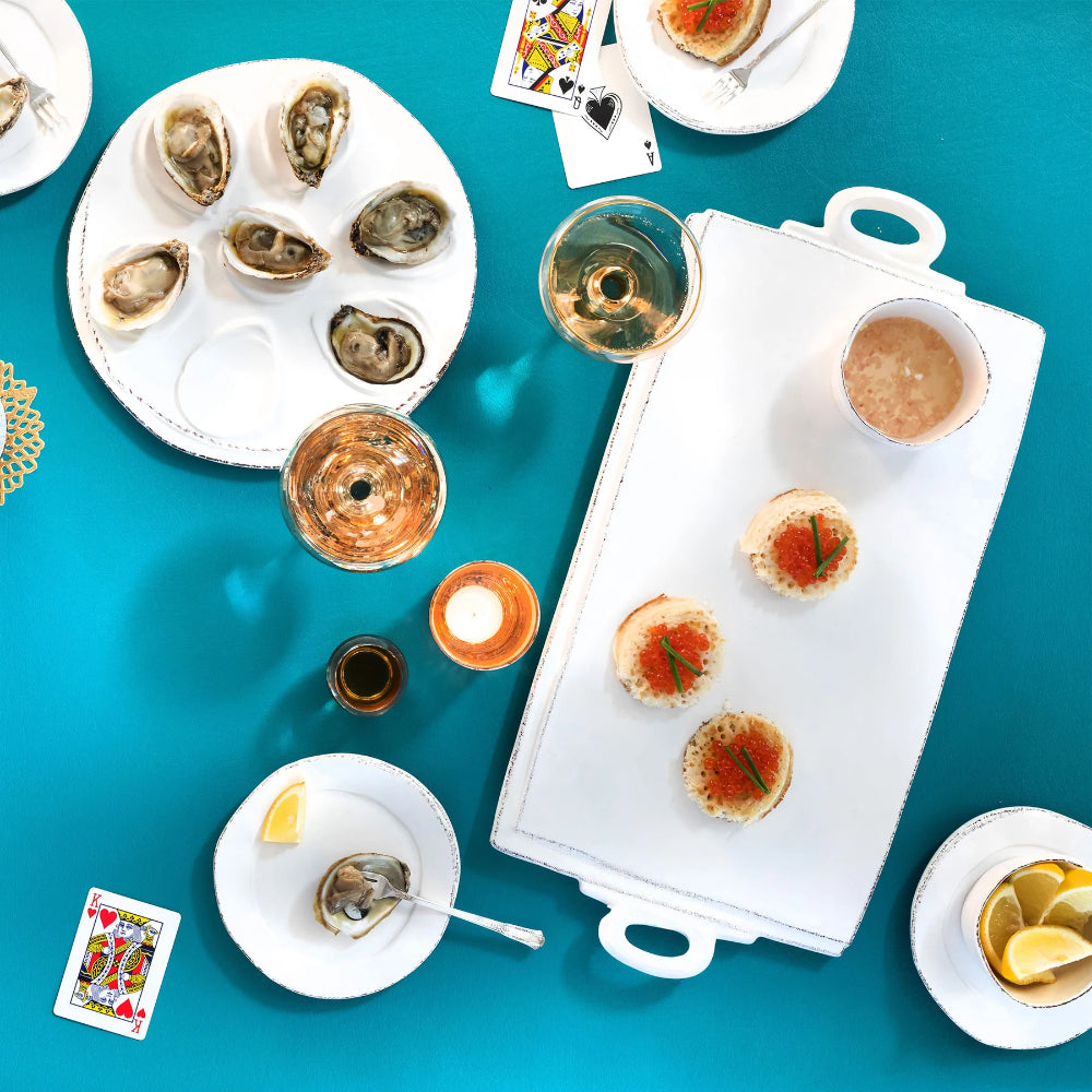 Vietri Lastra White Oyster Plate