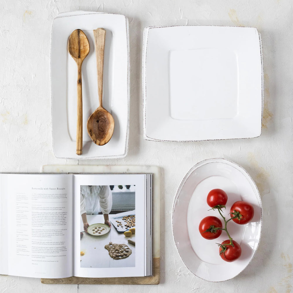 Vietri Lastra White Small Oval Platter in Gift Box