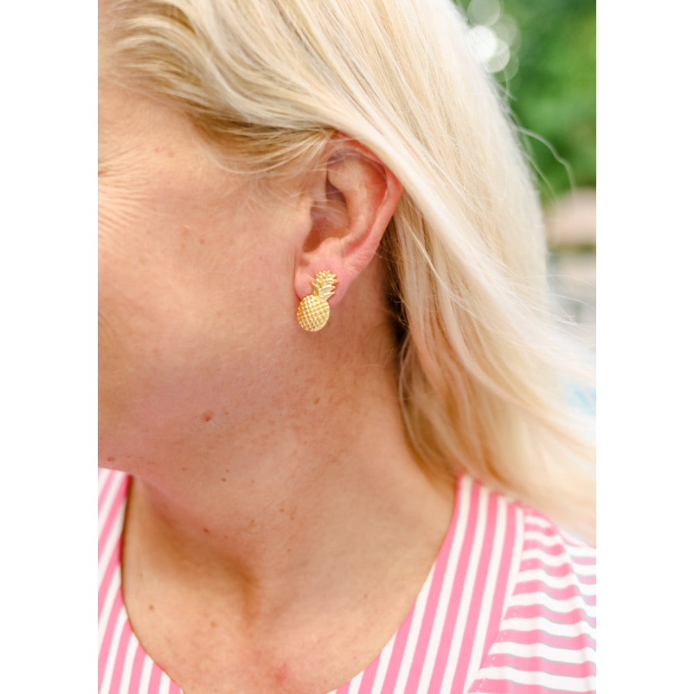 Lisi Lerch Pineapple Gold Stud Earrings