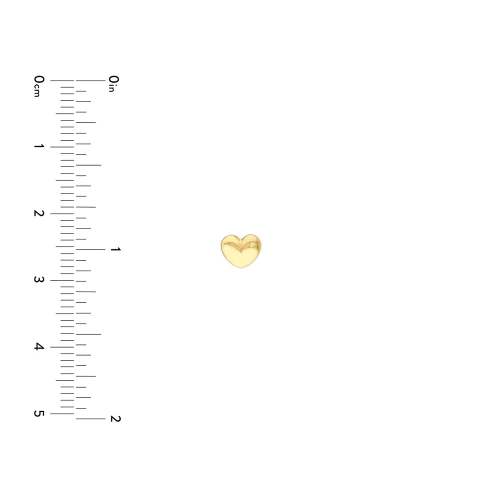 14k Gold Puffy Heart Stud Earrings