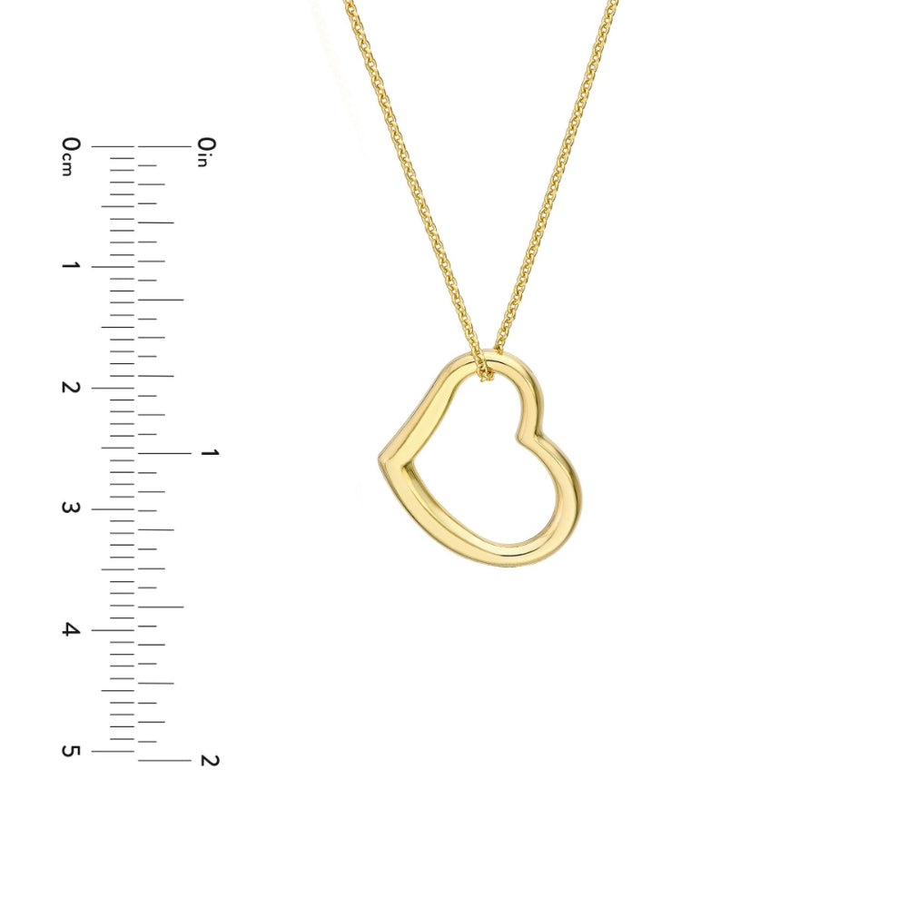 14k Gold Open Heart Necklace