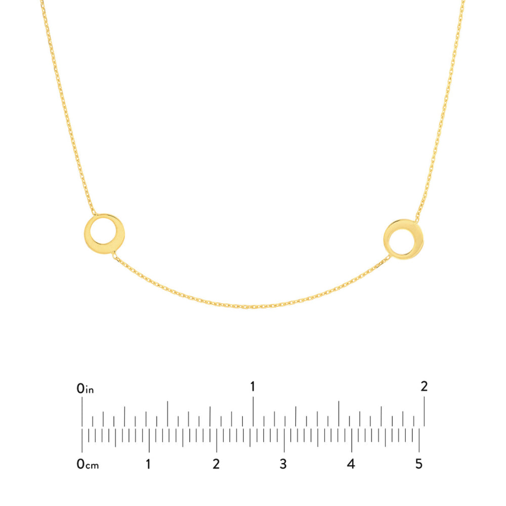 14k Gold Half Circle Stations Necklace