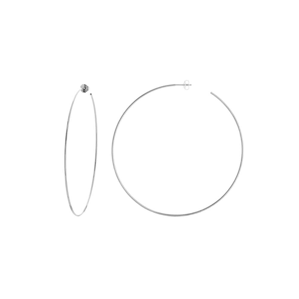 14k Gold Polished Post Hoop Earrings