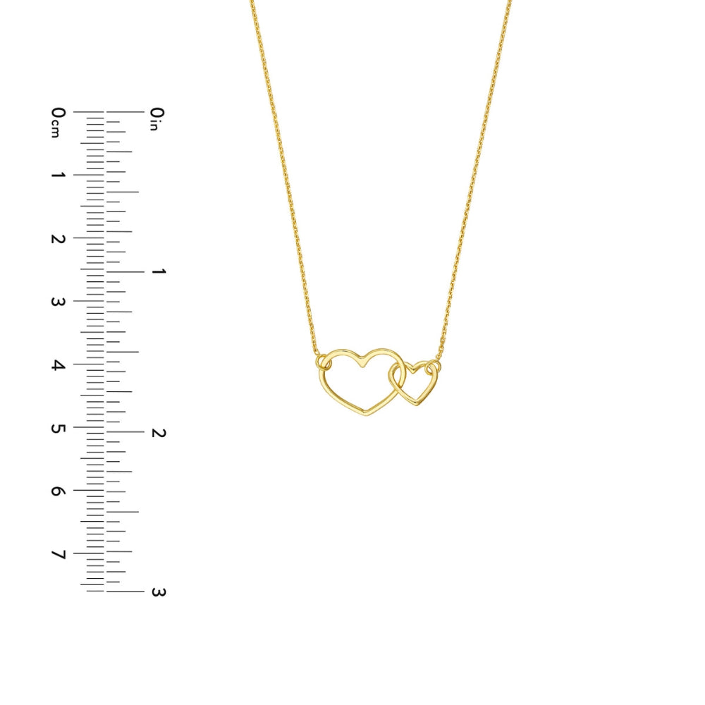 14k Gold Interlocking Hearts Necklace