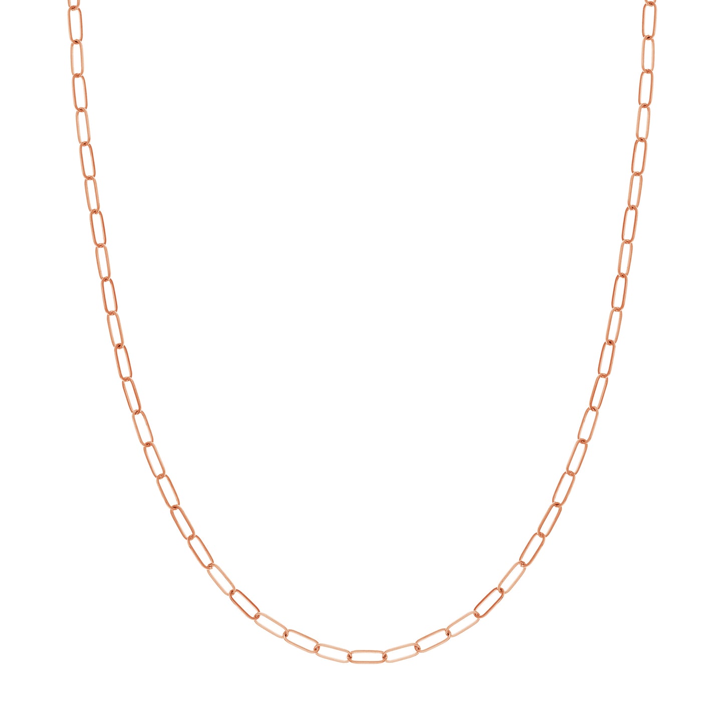 14k Gold Paper Clip Chain Necklace